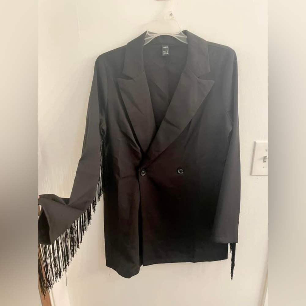 Blazer with Fringe Detail